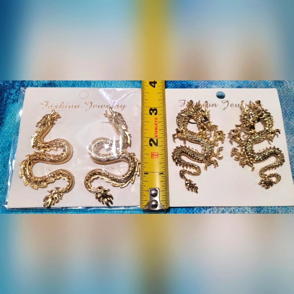 XLG Earrings Costume Dragon - 2 Pair